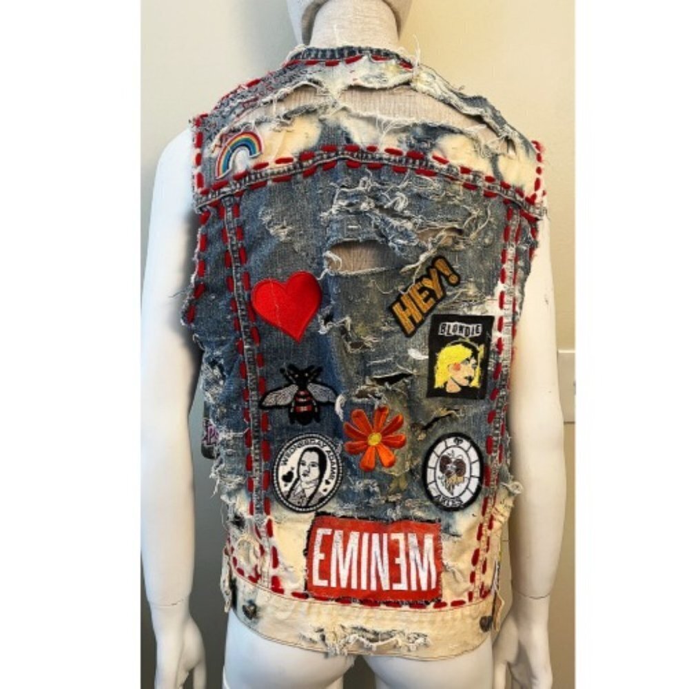 DREAM & DESTROY CUSTOM PATCH DENIM VEST - Picture 10 of 16